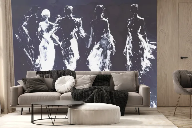 Fototapeta: Figury ludzkie w abstrakcji nowoczesna minimalistyczna sztuka