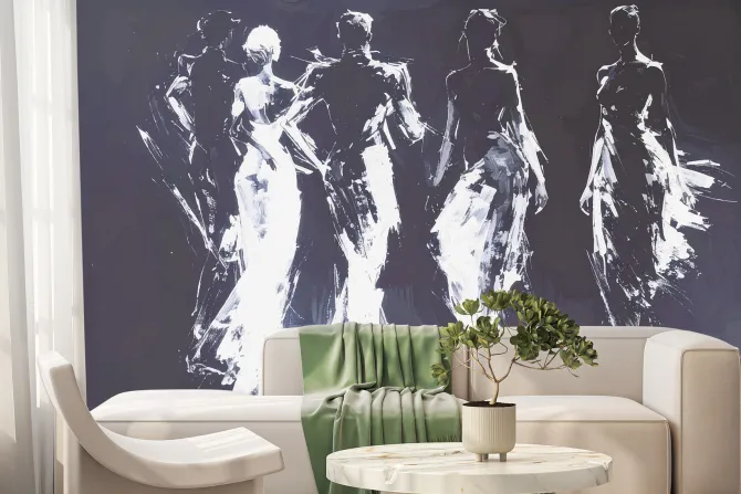 Fototapeta: Figury ludzkie w abstrakcji nowoczesna minimalistyczna sztuka