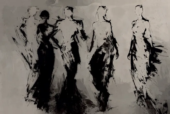 Fototapeta: Figury ludzkie w abstrakcji nowoczesna minimalistyczna sztuka