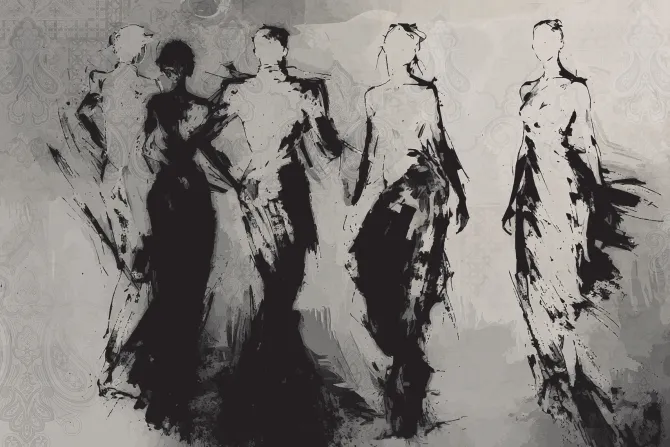 Fototapeta: Figury ludzkie w abstrakcji nowoczesna minimalistyczna sztuka