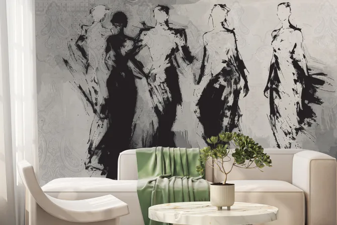 Fototapeta: Figury ludzkie w abstrakcji nowoczesna minimalistyczna sztuka