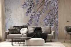 Fototapeta: Fioletowe kwiaty lawendy na betonie