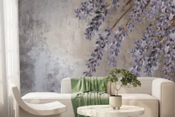 Fototapeta: Fioletowe kwiaty lawendy na betonie