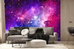 Fototapeta: Fioletowo-różowy kosmos z gwiazdami
