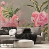 Fototapeta: Flamingo peonies in tropical leaves art drawing photo wallpaper