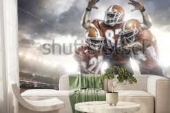 Fototapeta: Futbol amerykański gracze w akci na stadionie panoramy widoku