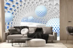 Fototapeta: Futurystyczny tunel z ażurowymi kulami 3d