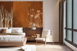 Fototapeta: Gałęzie drzew w imitacji z trawami