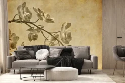 Fototapeta: Gałązka storczyka w kolorze sepii