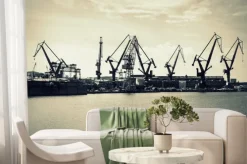 Fototapeta: Gdańska stocznia z dźwigami