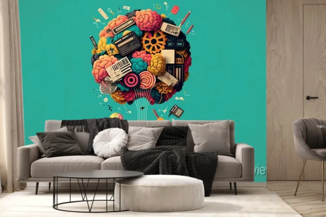 Fototapeta: Generative ai illustration of conceptual art of some books on