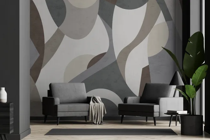 Fototapeta: Geometryczna abstrakcja szare i brązowe kolory nowoczesny wzór