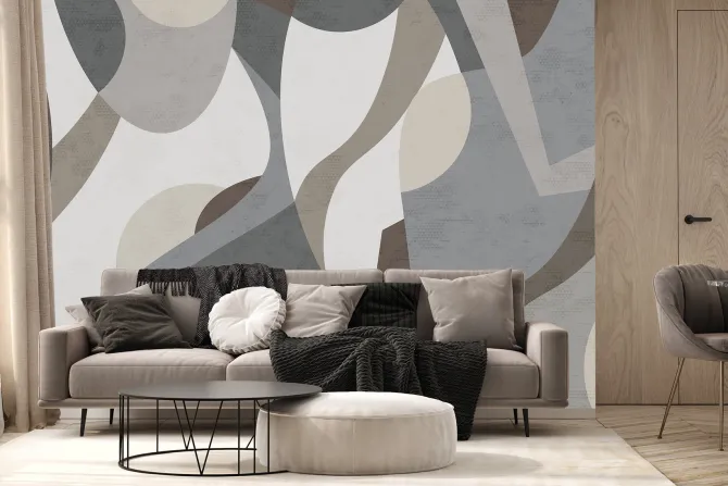 Fototapeta: Geometryczna abstrakcja szare i brązowe kolory nowoczesny wzór