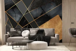 Fototapeta: Geometryczna abstrakcja ze złotem