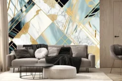 Fototapeta: Geometryczna elegancka kompozycja z marmurem glamour