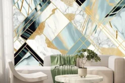 Fototapeta: Geometryczna elegancka kompozycja z marmurem glamour