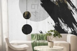 Fototapeta: Geometryczne kształty i pociągnięcia pędzla