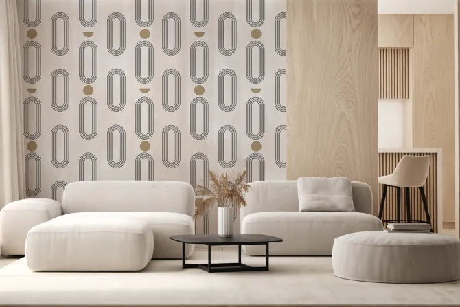 Fototapeta: Geometryczne kształty na teksturowym tle w beżu