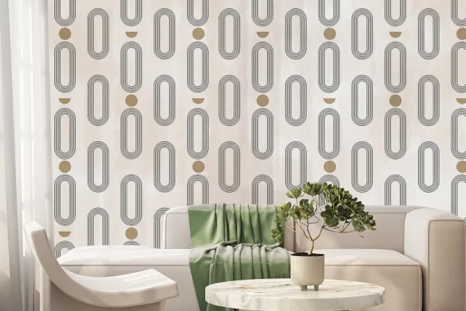 Fototapeta: Geometryczne kształty na teksturowym tle w beżu