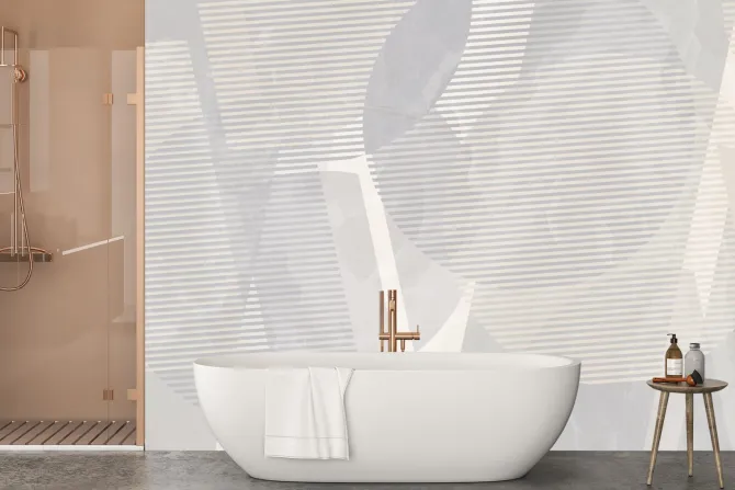 Fototapeta: Geometryczne kształty szaro beżowy wzór minimalistyczny