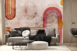 Fototapeta: Geometryczne łuki na betonowej ścianie