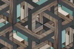 Fototapeta: Geometryczny wzór 3d z drewnem