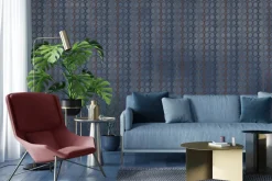 Fototapeta: Geometryczny wzór na teksturowym tle ciemnoniebieska nowoczesna