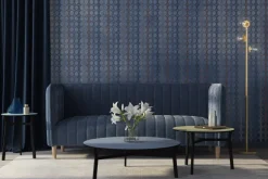 Fototapeta: Geometryczny wzór na teksturowym tle ciemnoniebieska nowoczesna