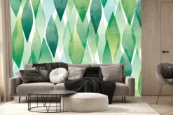 Fototapeta: Geometryczny wzór w abstrakcyjne liście