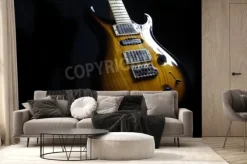 Fototapeta: Gitara elektryczna na czarnym tle