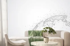 Fototapeta: Global network connection. world map point and line composition