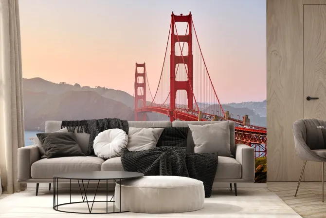 Fototapeta: Golden gate bridge o zachodzie słońca