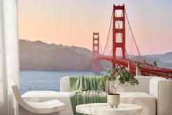 Fototapeta: Golden gate bridge o zachodzie słońca