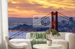 Fototapeta: Golden gate bridge w chmurach