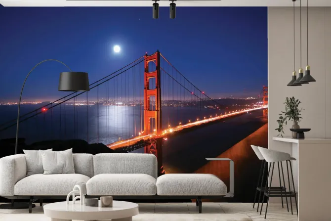 Fototapeta: Golden gate bridge nocny krajobraz