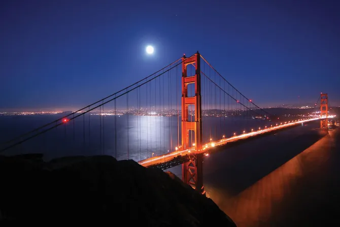 Fototapeta: Golden gate bridge nocny krajobraz