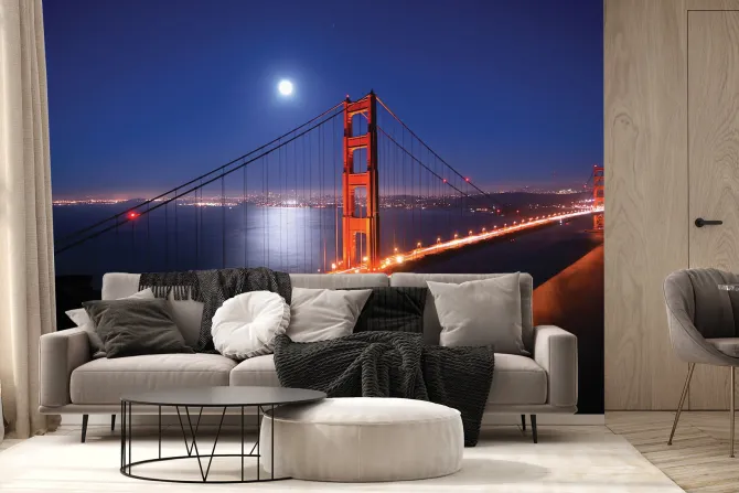 Fototapeta: Golden gate bridge nocny krajobraz