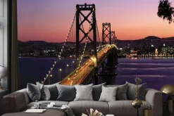 Fototapeta: Golden gate bridge na tle zachodu słońca