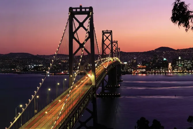 Fototapeta: Golden gate bridge na tle zachodu słońca