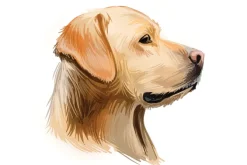 Fototapeta: Golden retriever ilustracja psa na białym tle