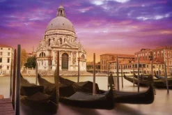 Fototapeta: Gondole u stóp bazyliki santa maria della salute