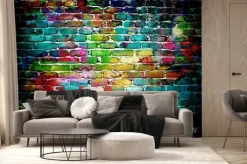 Fototapeta: Graffiti mur ceglany