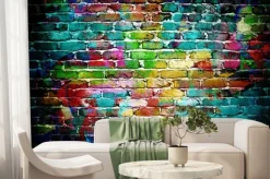 Fototapeta: Graffiti mur ceglany