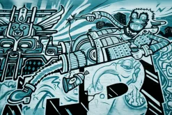 Fototapeta: Graffiti z abstrakcyjnymi postaciami