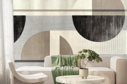 Fototapeta: Grafika z geometrycznymi kształtami w szarych odcieniach