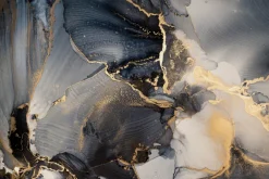 Fototapeta: Granatowy marmur z imitacją złota