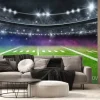Fototapeta: Green field in american football stadium. ready for game in the