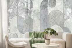 Fototapeta: Grunge concrete wall with ornaments and prints. digital tiles