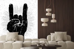 Fototapeta: Grunge "rock na" gest ilustracji. szablon do sloganu,