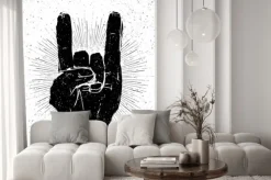 Fototapeta: Grunge "rock na" gest ilustracji. szablon do sloganu,